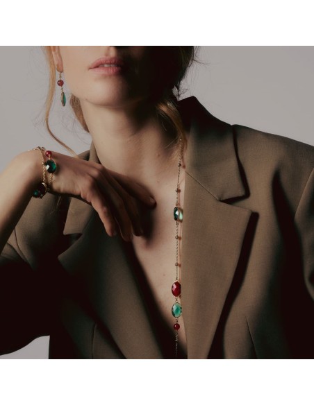 Bracelet with Red and Green Stones