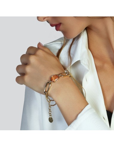 Goldenes Ovales Kettenarmband mit Katzenaugenstein