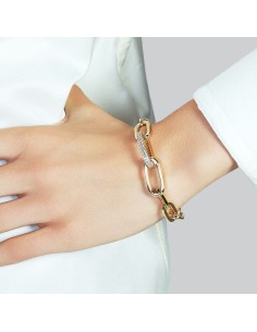 Golden Bracelet with Cubic Zirconia Link 2