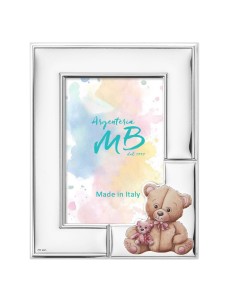 Personalisierbarer Geburtsfotorahmen mit Rosa Teddybär