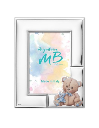 Customizable Birth Photo Frame Blue Teddy Bear 
