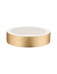 Rundes Material Weiß und Gold Leere Taschen