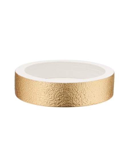 Rundes Material Weiß und Gold Leere Taschen