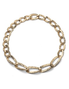 Maxi-Choker-Halskette aus Gehämmertem Vergoldetem 925er...