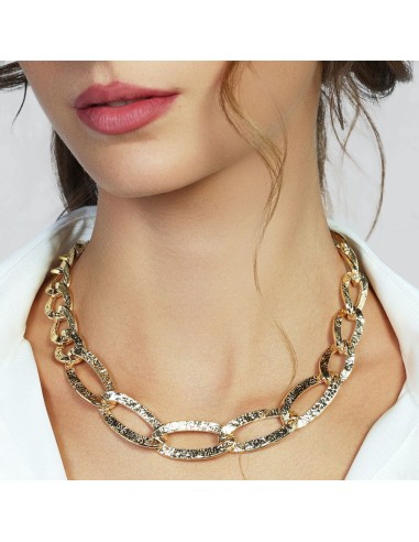 Gold-Plated Sterling Silver Necklace, Flat Oval...