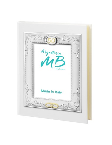 50th Wedding Anniversary Photo Album with White...