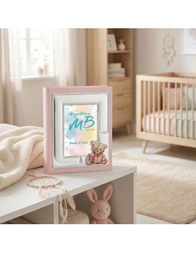 Customizable Pink Teddy Bear Birth Photo Album...