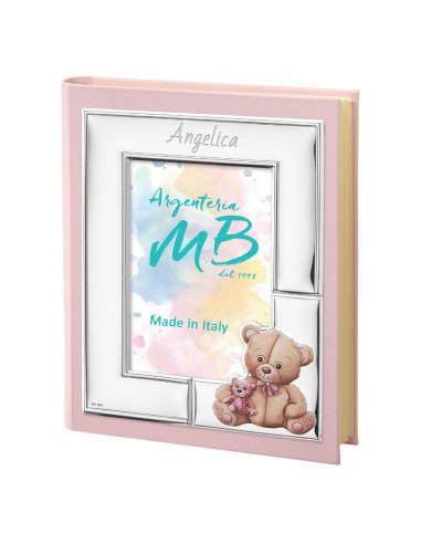 Customizable Pink Teddy Bear Birth Photo Album...