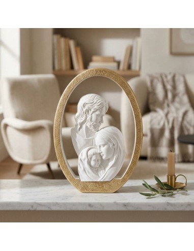 Heilige Familie-Skulptur aus Kunstharz mit...