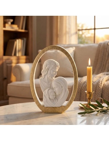 Scultura Sacra Famiglia in Resina Con Cornice...