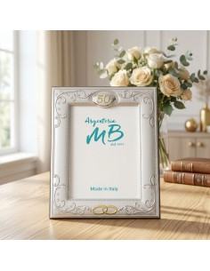50th Wedding Anniversary Photo Frame with Floral Decoration 2
