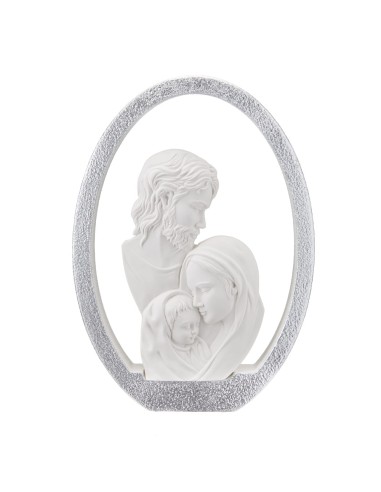 Holy Family Resin Sculpture with Silver...