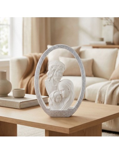 Holy Family Resin Sculpture with Silver...