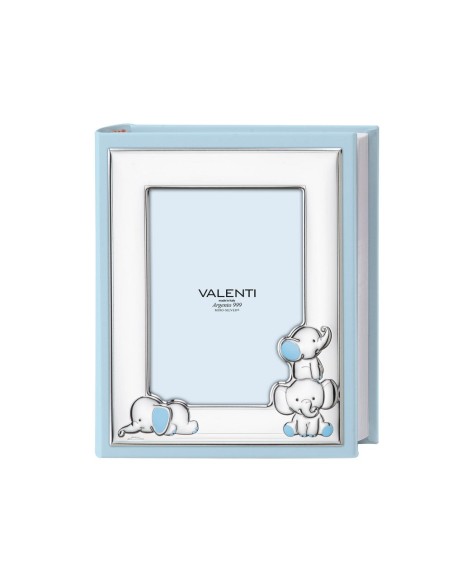 Personalisierbares Blaues Babyfotoalbum mit Elefanten