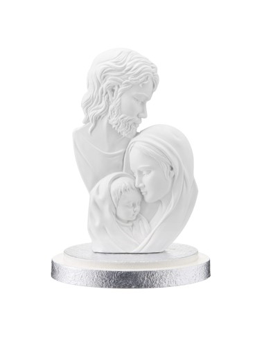 Heilige Familie-Skulptur aus Silberfarbenem...