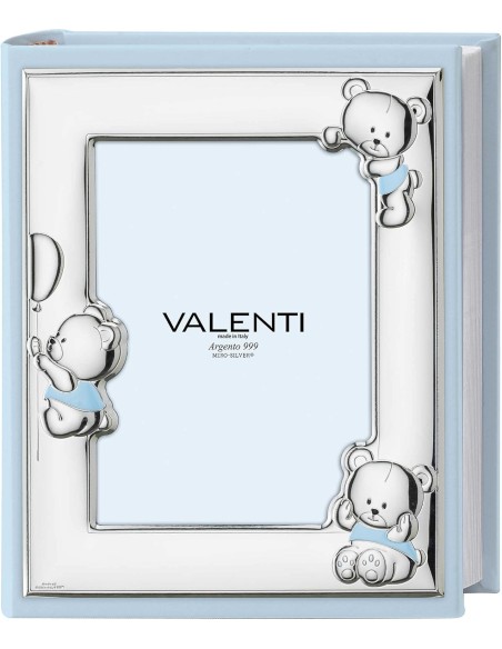 Customizable Blue Baby Photo Album with Teddy Bears
