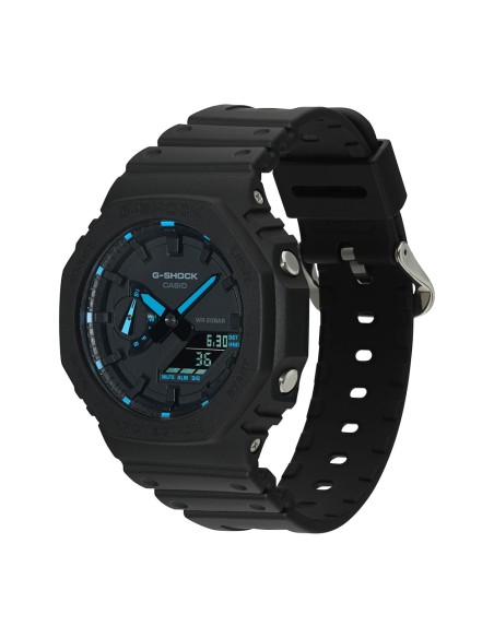 Casio G-Shock Herren Analog-Digital Armbanduhr Schwarz mit Blauen Details GA-2100-1A2ER