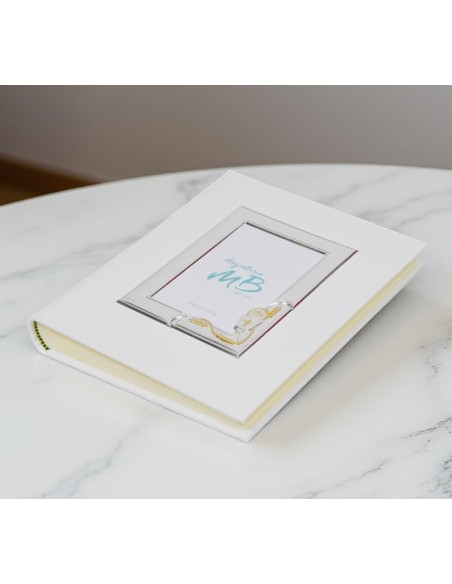 Weißes Fotoalbum Erstkommunion Personalisierbar mit Gravur