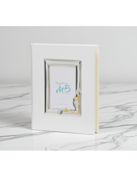 Weißes Fotoalbum Erstkommunion Personalisierbar mit Gravur