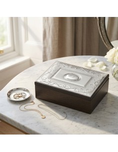 Customizable Floral Decorated Jewelry Box with Coat of Arms 2