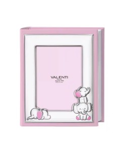 Personalisierbares Rosa Babyfotoalbum mit Elefanten