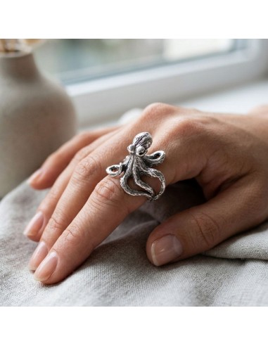 Oktopus-Ring aus 925er Sterlingsilber
