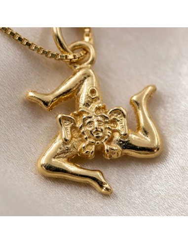 Collana con Trinacria Siciliana in Argento 925...