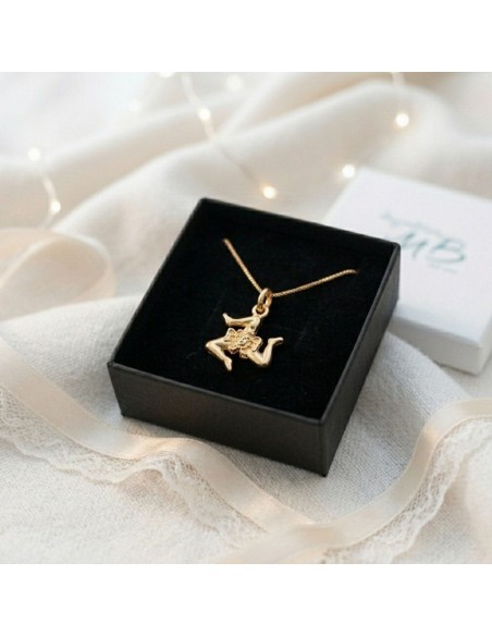 Collana con Trinacria Siciliana in Argento 925 Placcato Oro