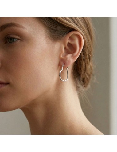 Sterling Silver Heart Hoop Earrings 