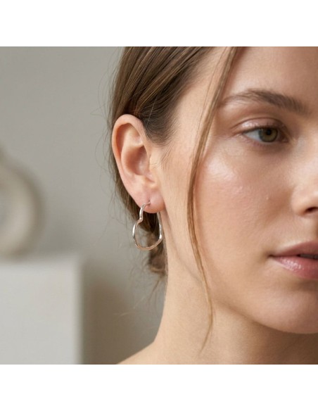 Sterling Silver Heart Hoop Earrings 
