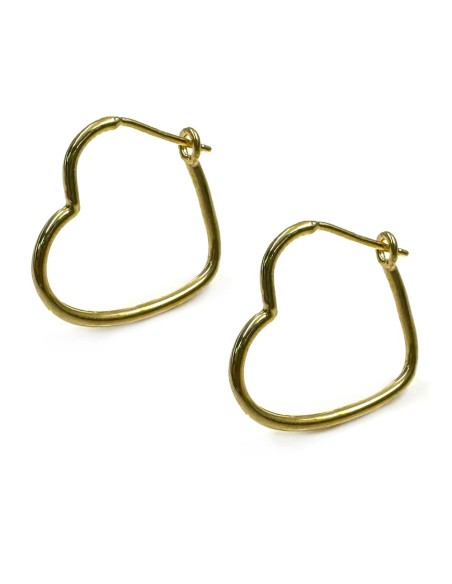 Sterling Silver Heart Hoop Earrings 