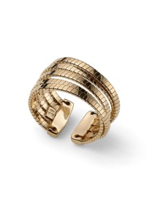 Gold Plated Sterling Silver Five Intertwined Strands Ring 