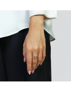 Anello Cinque Fili in Argento 925 Dorato UNOAERRE 2
