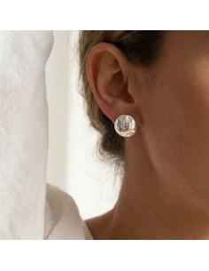 Hammered Sterling Silver Sphere Earrings  2
