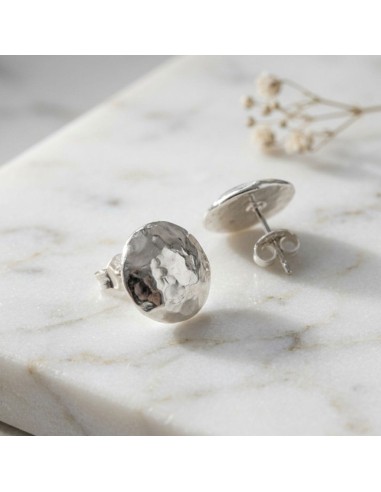 Hammered Sterling Silver Sphere Earrings 