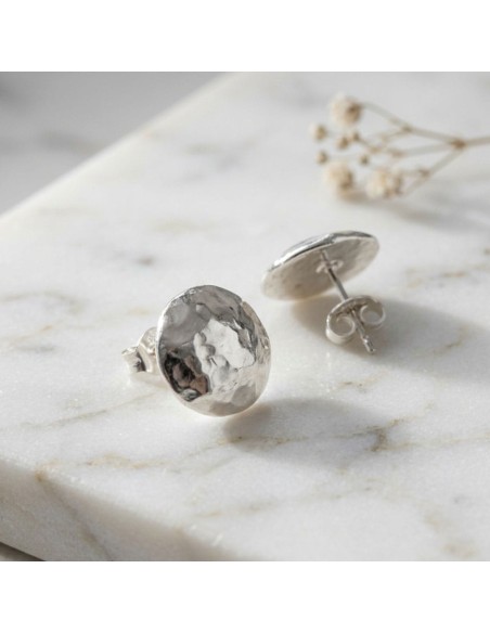 Orecchini Sfera in Argento 925 Martellato