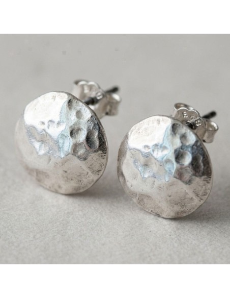 Hammered Sterling Silver Sphere Earrings 