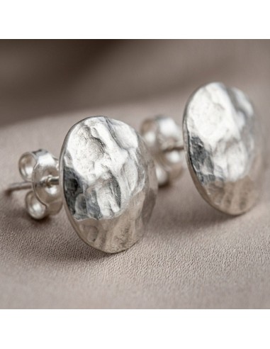 Hammered Sterling Silver Sphere Earrings 