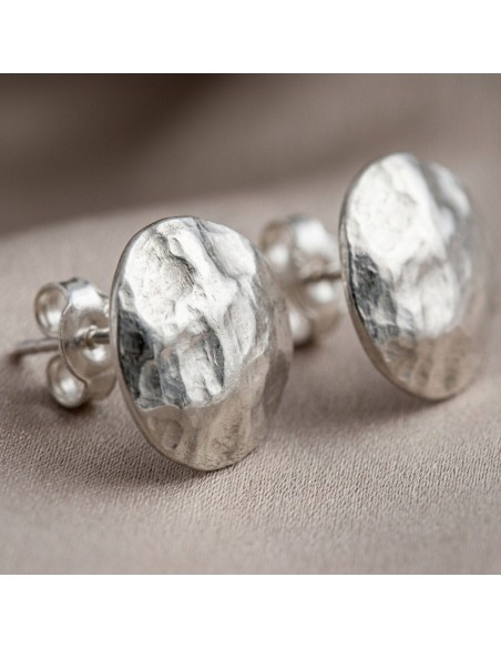 Orecchini Sfera in Argento 925 Martellato