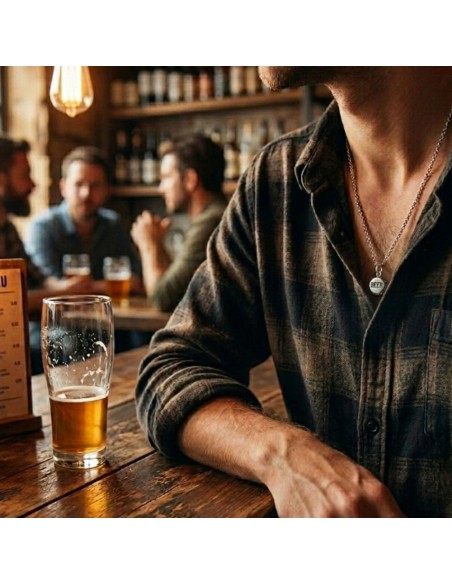 Silver Beer Cap Pendant Necklace