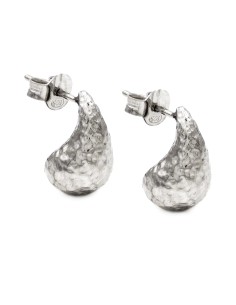 Tropfenförmige Ohrringe aus Gehämmertem 925er Sterlingsilber