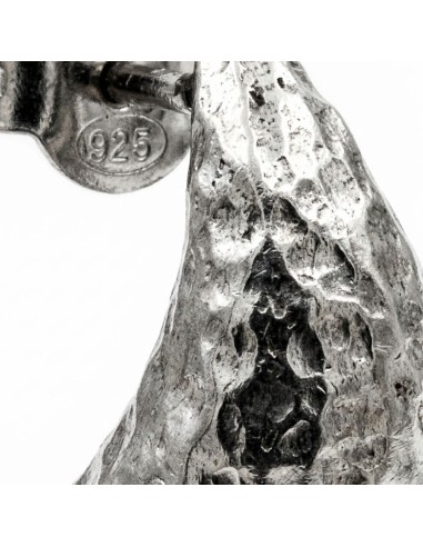  Orecchini Goccia in Argento 925 Martellato