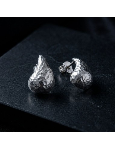  Orecchini Goccia in Argento 925 Martellato