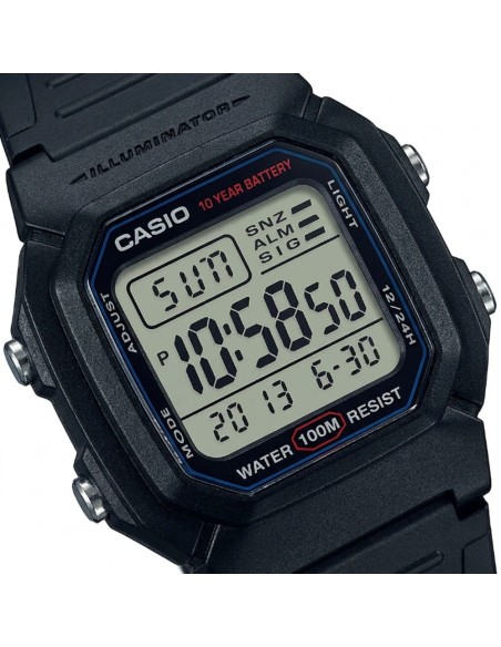 Casio Herren Digitalarmbanduhr Timeless Collection aus schwarzem Resin W-800H-1AVES