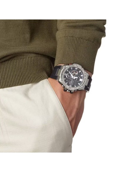 Casio G-Shock G-Steel Analog Men’s Wristwatch Octagonal Case Black Resin Strap GST-B1000-1AER