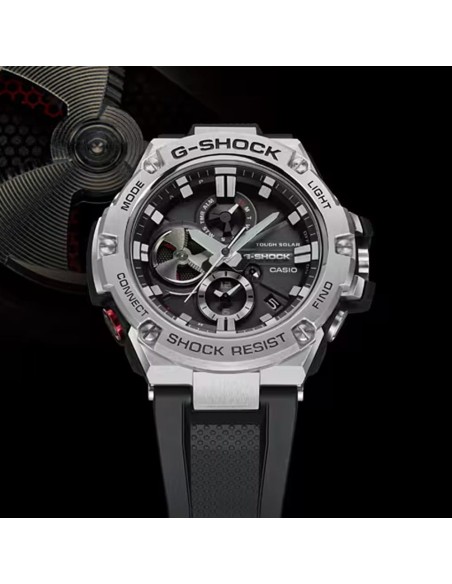 Casio G-Shock G-Steel Analog Men’s Wristwatch Octagonal Case Black Resin Strap GST-B1000-1AER