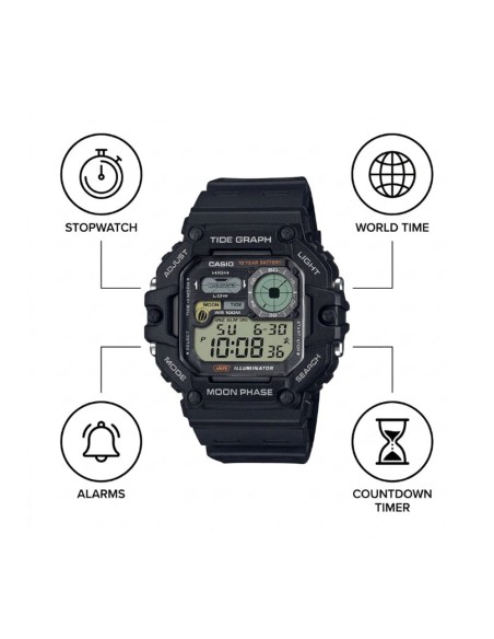 Casio Orologio da Polso Digitale da Uomo Timeless Collection Nero WS-1700H-1AVEF