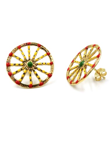 Orecchini Ruota Carretto Siciliano in Argento...