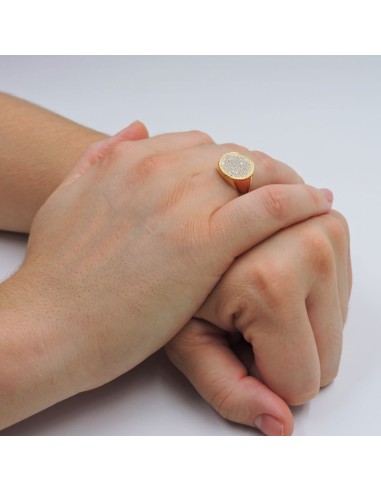 Gold Plated Sterling Silver Round Ring with...