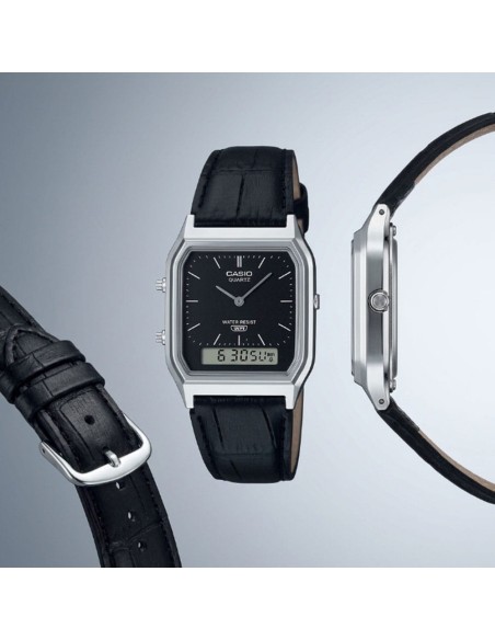 Casio Orologio da Polso Analogico Digitale Unisex Quadrante Nero Vintage Collection AQ-230EL-1AEF